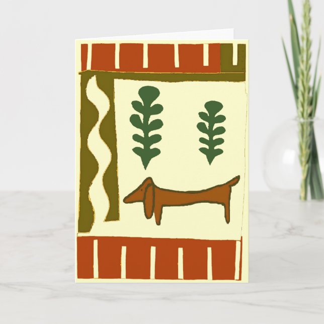 Country Dachshund Greetings Holiday Card (Front)