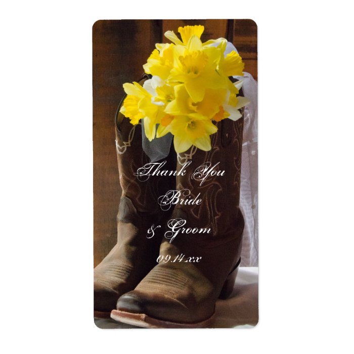 Country Daffodils Wedding Thank You Label