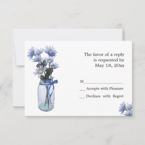 Country Daisies Mason Jar - RSVP Cards