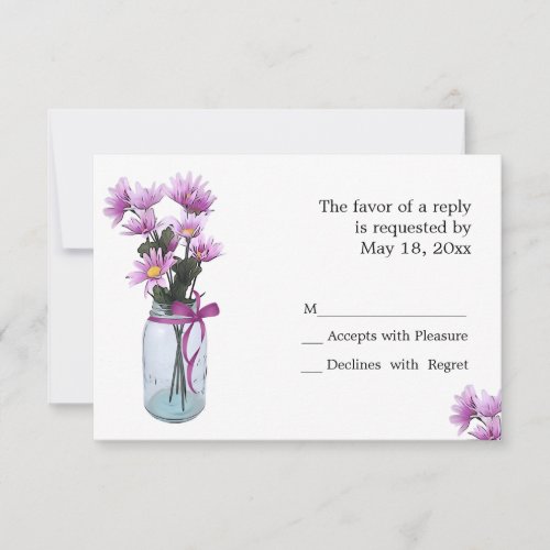 Country Daisies Mason Jar - RSVP Cards