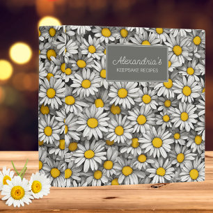 Country Daisies Monogram Recipe 3 Ring Binder