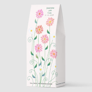 Country Daisies Pink Floral Wedding Favor Roasted Coffee