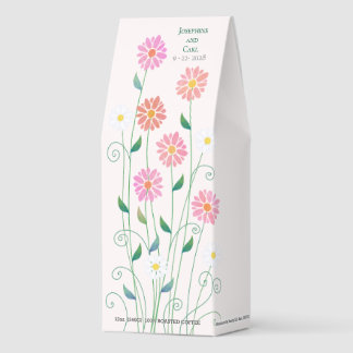 Country Daisies Pink Floral Wedding Favor Roasted Coffee