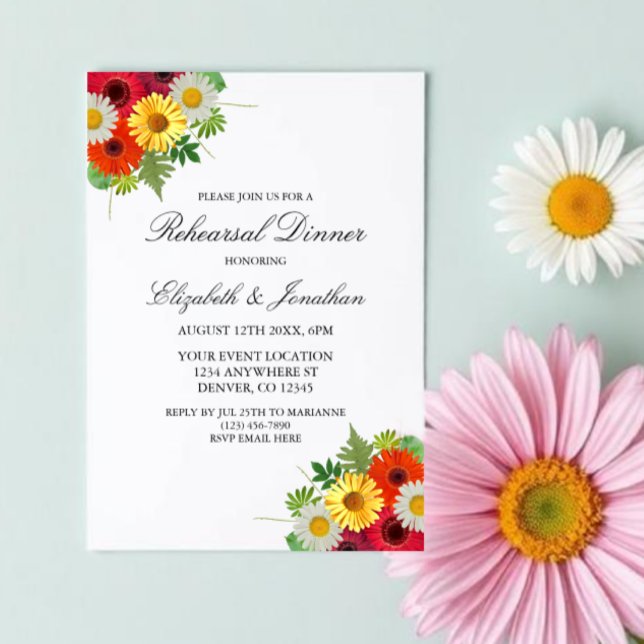 Country Daisies Rehearsal Dinner Invitation (Creator Uploaded)