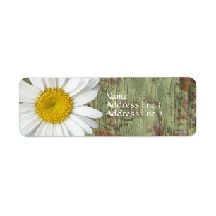Country Daisy Barn Wood Address Labels