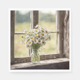 Country Daisy Bouquet In Window Napkins