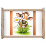 Country Daisy Cow  Serving Tray