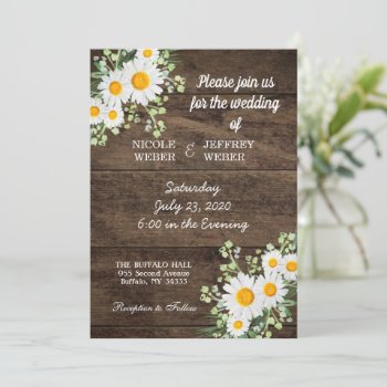 Country Daisy Spring Rustic Flower Wedding Invite by My_Wedding_Bliss at Zazzle