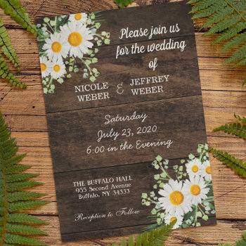 Country Daisy Spring Rustic Flower Wedding Invite by My_Wedding_Bliss at Zazzle