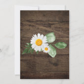 Country Daisy Spring Rustic Flower Wedding Invite (Back)