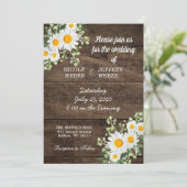 Country Daisy Spring Rustic Flower Wedding Invite (Standing Front)