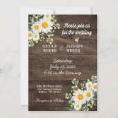 Country Daisy Spring Rustic Flower Wedding Invite (Front)