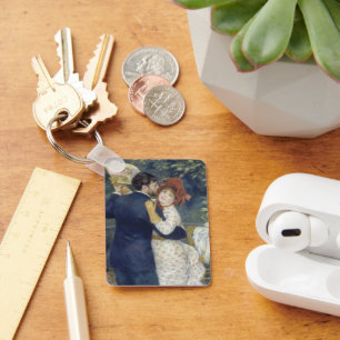 Country Dance by Pierre Renoir, Vintage Fine Art Keychain