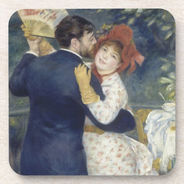 Country Dance - Renoir Impressionist Painting Beverage Coaster (Front)