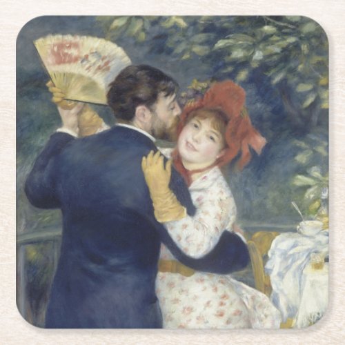 Country Dance _ Renoir Impressionist Painting Square Paper Coaster