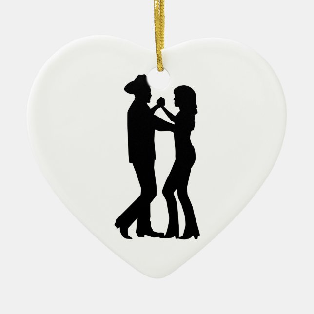 Country dancing ceramic ornament (Front)