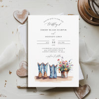 Country Denim Boots Wildflowers Rustic Wedding