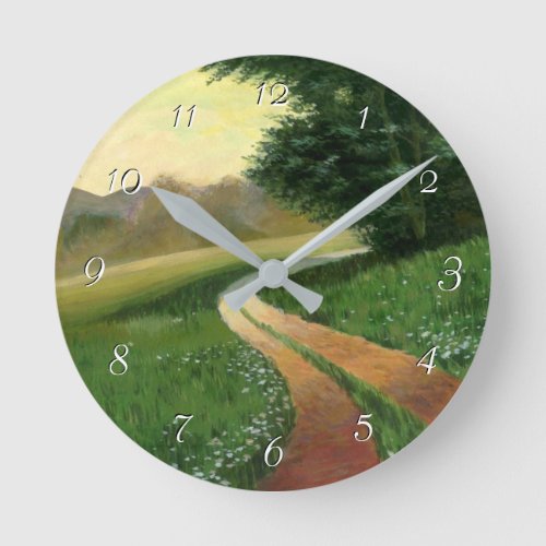 Country Dirt Road Round Clock