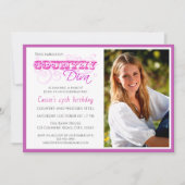 Country Diva Pink Custom Photo Birthday Invitation (Front)