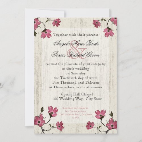 Country Dogwood Wedding Invitation