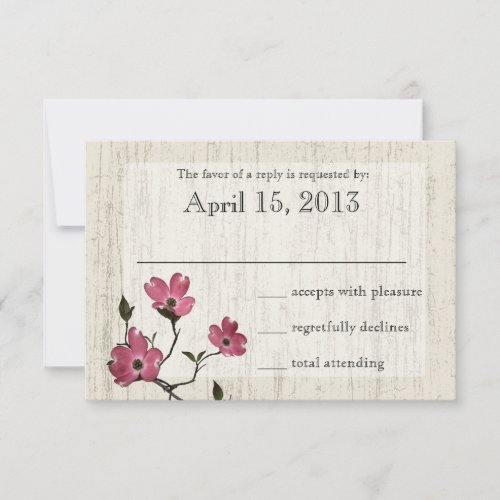 Country Dogwood Wedding RSVP Card