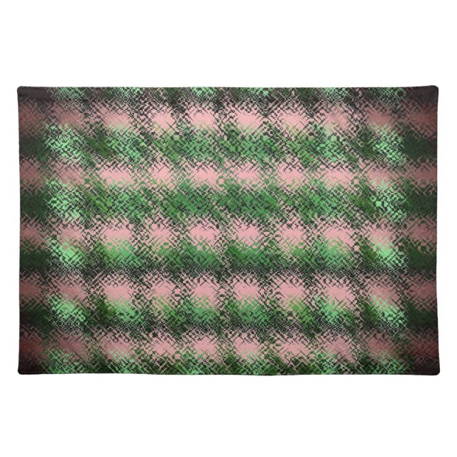 Country Dotted Plaid Placemat-Green and Pink Placemat (Front)