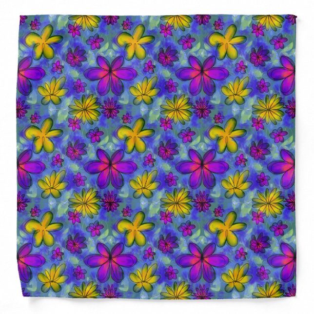 Country Dream Flowers Floral Bandana (Front)