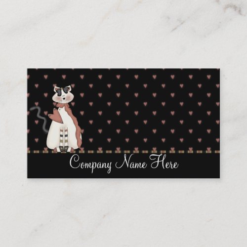 Country Dressed White Cat Business Cards
