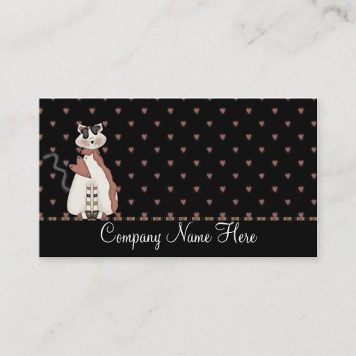 Customizable Country Dressed White Cat Business Cards