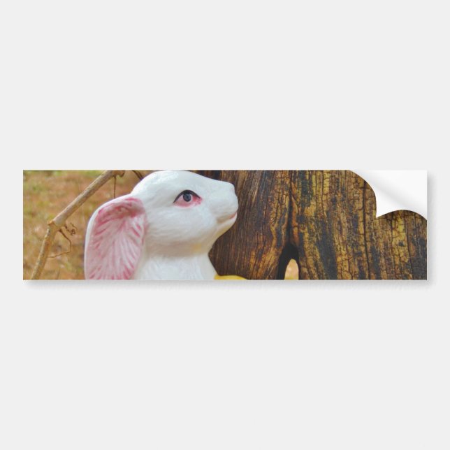 Country Easter Bunny Bumper Sticker (Front)