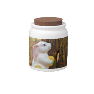 Country Easter Bunny Candy Jar