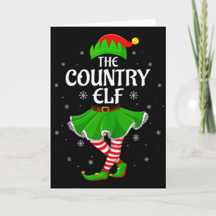 Country Elf Christmas Family Girls Women Elf Squad Card