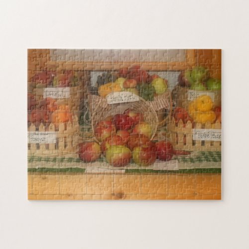 Country Fair Apples And Peaches Display Jigsaw Puzzle