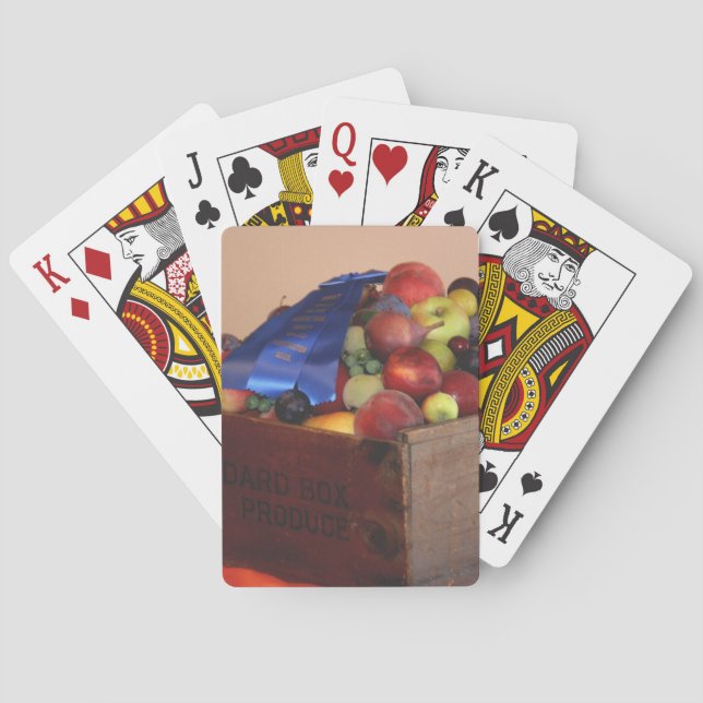 Country Fair Fruit First Prize Blue Ribbon  Poker Cards (Back)