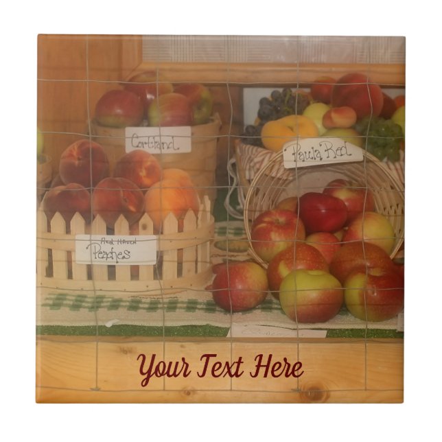 Country Fair Fruit Harvest Personalized Ceramic Tile (Front)