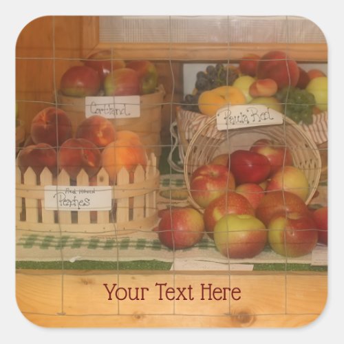 Country Fair Fruit Harvest Personalized     Square Sticker