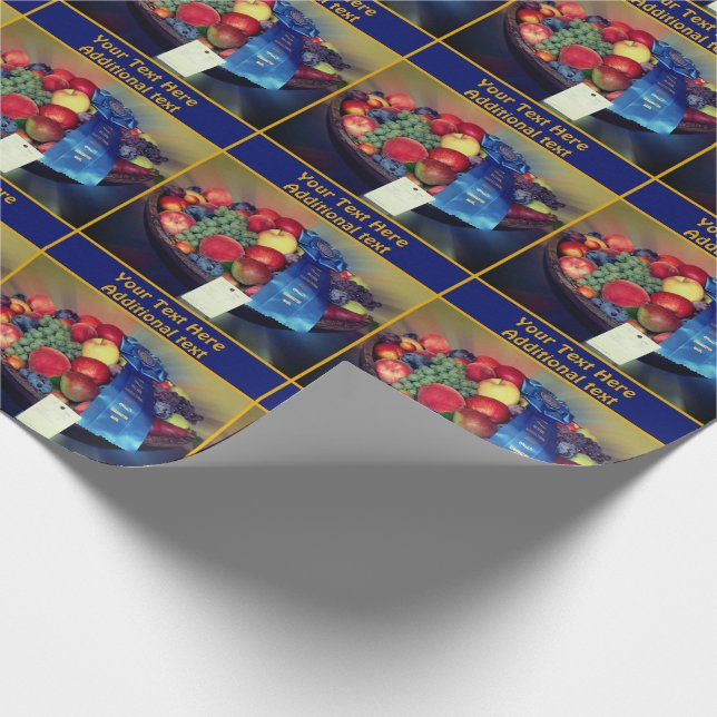 Country Fair Fruit Prize Personalized Wrapping Paper (Corner)