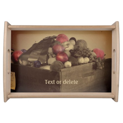 Country Fair Fruit Sepia Partial Personalized Serving Tray