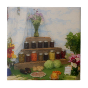 Country Fair Harvest Display Ceramic Tile
