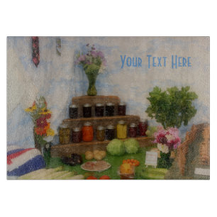 Country Fair Harvest Display Personalized Cutting Board