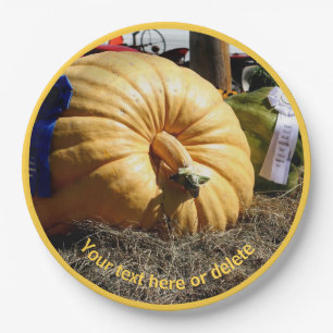Country Fair Prize Pumpkin Personalized Party Paper Plates
