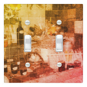 Country Fair Produce Partial Color Vintage Light Switch Cover