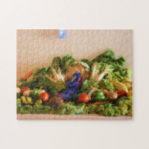 Country Fair Vegetable Prize Pastel Painting Jigsaw Puzzle