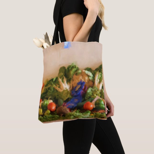 Country Fair Vegetable Prize Pastel Painting  Tote Bag (Close Up)