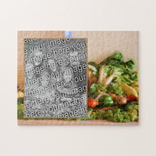 Country Fair Vegetables Painting Add Your Photo Jigsaw Puzzle
