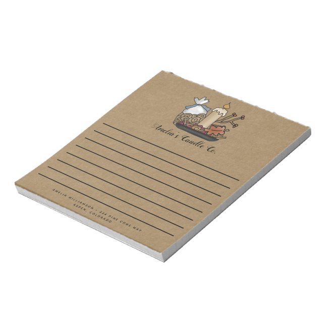 Country Fall Candles Kraft Custom Note Pad  (Rotated)