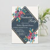 Country Fall Gold Watercolor Flowers Graduation Invitation (Standing Front)