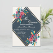 Country Fall Gold Watercolor Flowers Quinceañera Invitation (Standing Front)
