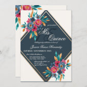 Country Fall Gold Watercolor Flowers Quinceañera Invitation (Front/Back)