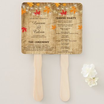 Country Fall Wedding Ceremony Program Fan by LangDesignShop at Zazzle